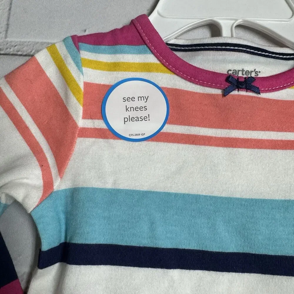 Carter's Striped Peplum Bodysuit & Leggings Set Baby Girls Size 6 Months